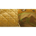 Christian Dior Lady Tote Bag Enamel Quilted Mustard Mi-OS-OH — view 9