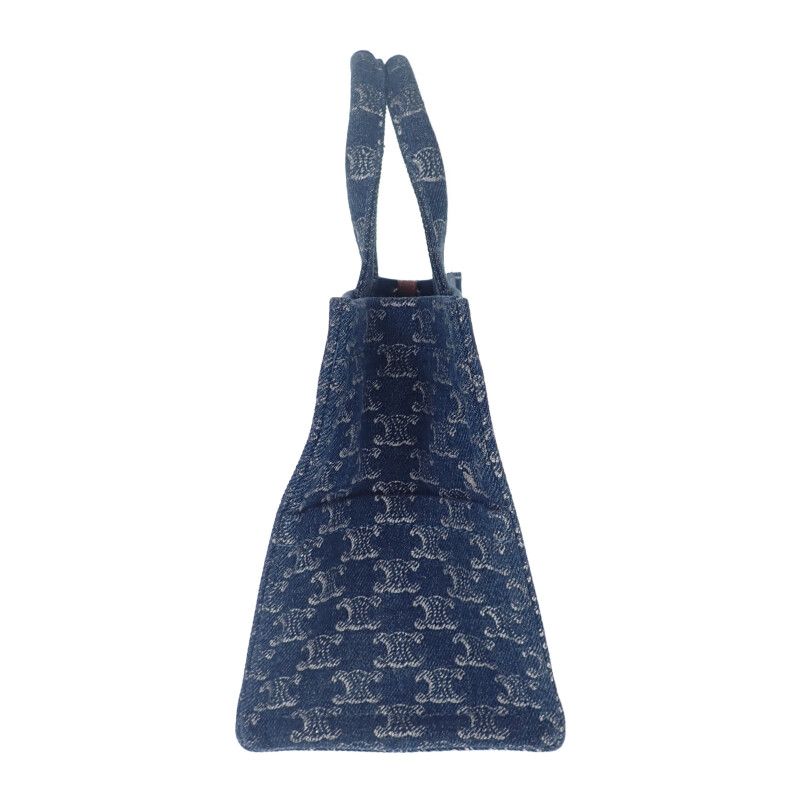 Celine Small Cabas Tice frg.05 ds Tote Bag Triomphe Denim Calf Leather — view 3