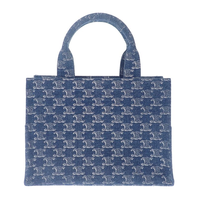 Celine Small Cabas Tice frg.05 ds Tote Bag Triomphe Denim Calf Leather — view 2