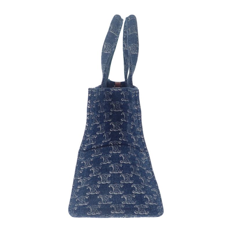 Celine Small Cabas Tice frg.05 ds Tote Bag Triomphe Denim Calf Leather — view 4