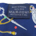 Hermes Scarf Twillye Silk Marine and Gris Argeon — view 4