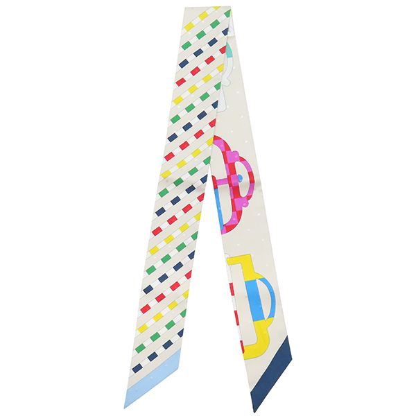 Hermes Scarf Twillye Silk Cles Blue Rouge — view 2