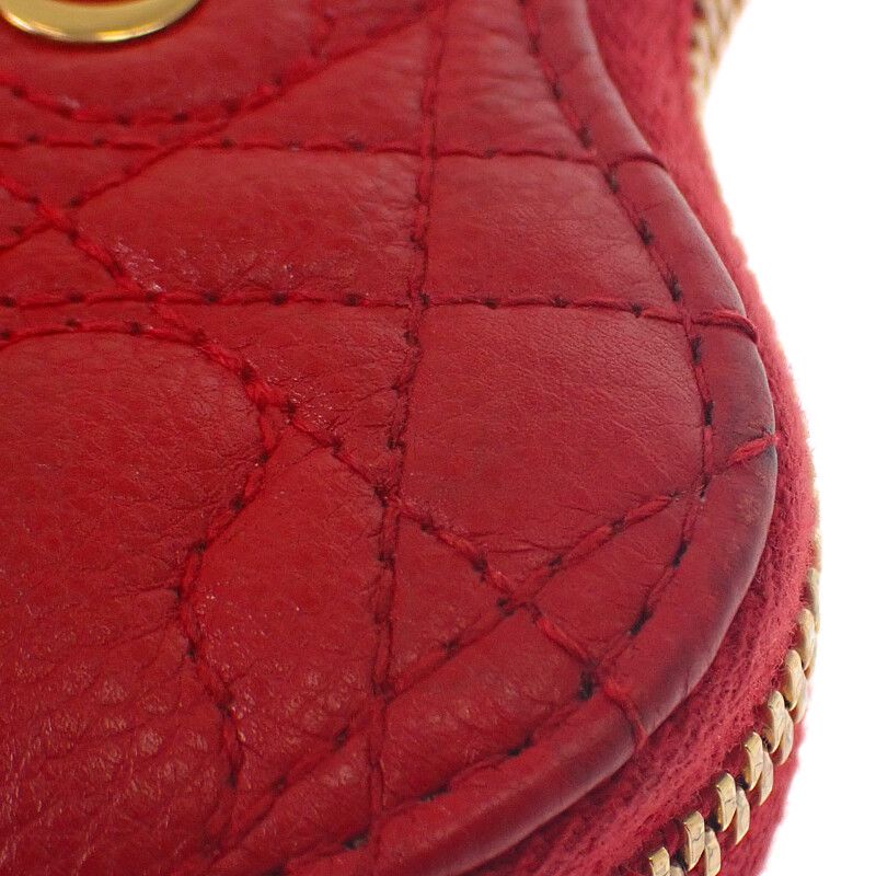 Dior Amour Caro Chain Heart Pouch S5097 Unid m61 R Shoulder Bag Calf Red — view 5