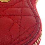Dior Amour Caro Chain Heart Pouch S5097 Unid m61 R Shoulder Bag Calf Red — view 5