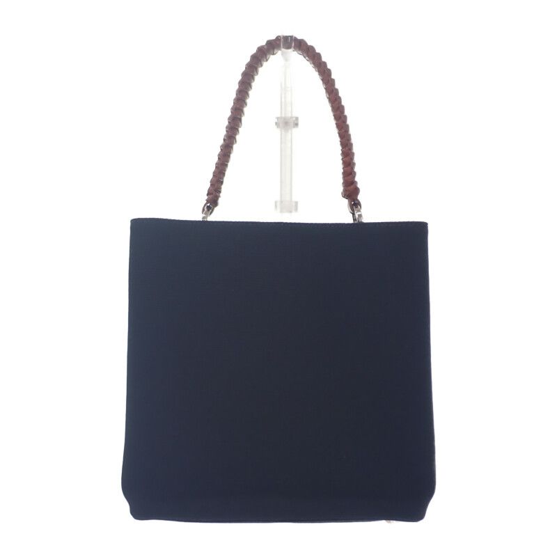 Prada Pannier 1 Ba212 2 Did f0 B7 K v poo Handbag Canvas Leather Black Brown — view 2