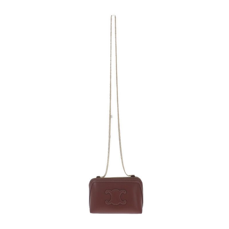 Celine Clutch Cuil With Chain 10 E383 Dr8.04 lu Shoulder Bag Calf Tan Brown — view 2