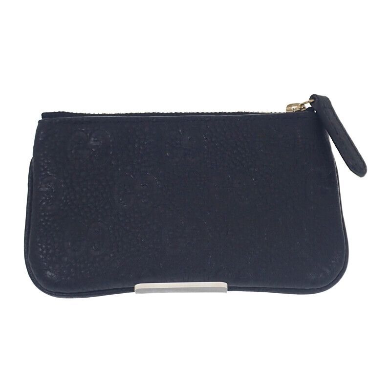 Gucci GG Emblem Key Pouch Aaeem 1000 Case Grain Leather Black — view 3