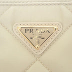 Prada Chain Shoulder Bag 1 Ni054 Handbag Tessuto Impunto Nylon Leather Beige — view 5