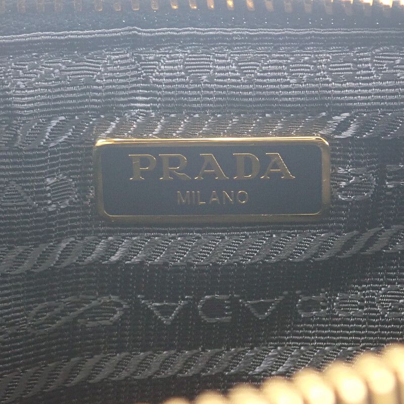 Prada Chain Shoulder Bag 1 Ni054 Handbag Tessuto Impuntu Nylon Navy Leather — view 6