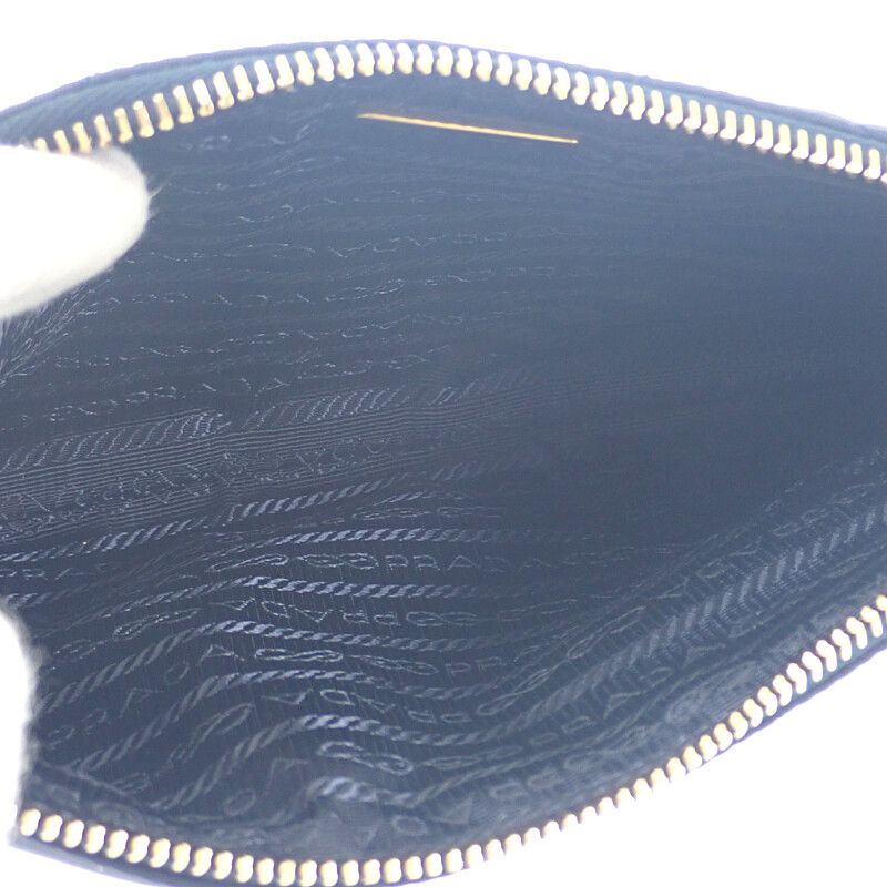 Prada Chain Shoulder Bag 1 Ni054 Handbag Tessuto Impuntu Nylon Navy Leather — view 5
