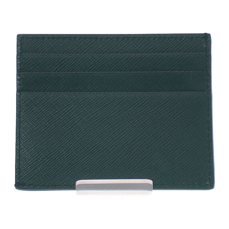 Prada Triangle 2 Mc223 qhh f077 U Card Case Saffiano Green Smeraldo — view 4