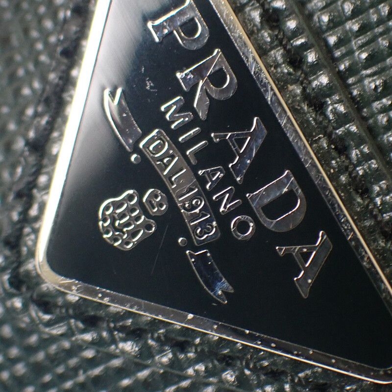 Prada Triangle 2 Mc223 qhh f077 U Card Case Saffiano Green Smeraldo — view 9