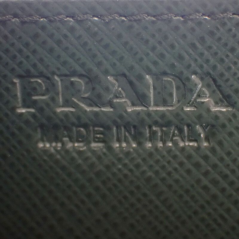 Prada Triangle 2 Mc223 qhh f077 U Card Case Saffiano Green Smeraldo — view 7