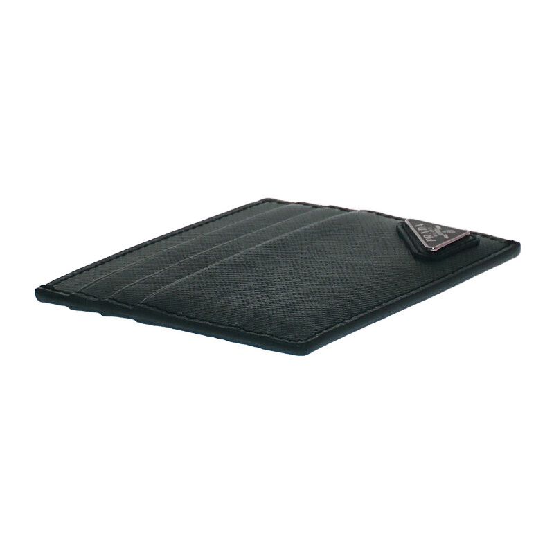 Prada Triangle 2 Mc223 qhh f077 U Card Case Saffiano Green Smeraldo — view 5