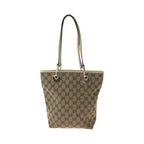 Gucci Brown Ivory Gold Hardware GG Canvas Tote Bag — view 2