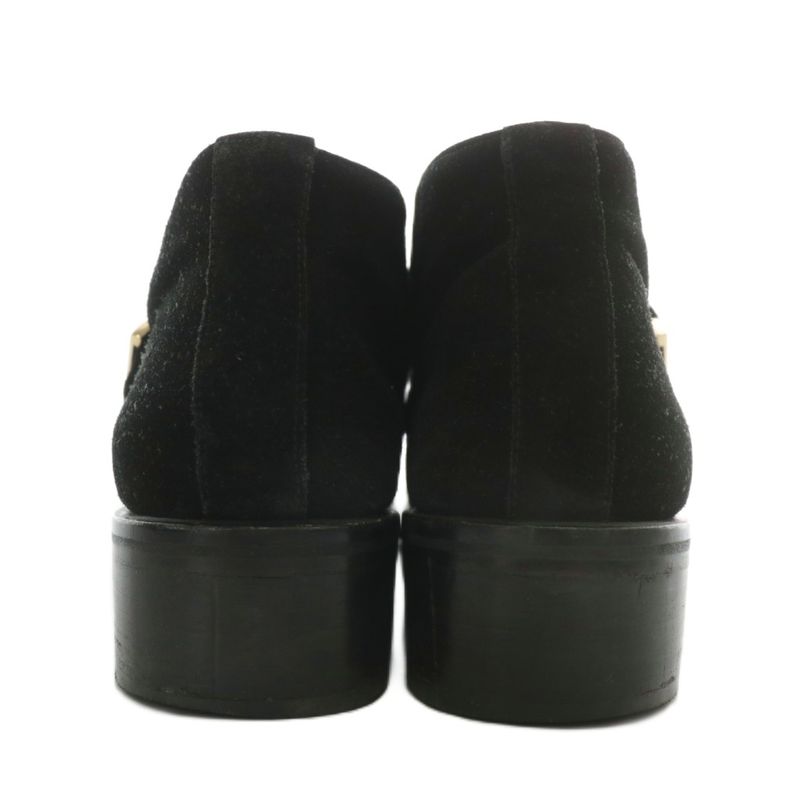 Gucci Chukka Boots Suede Short Round Toe Monk Strap 37 Black XZ — view 5
