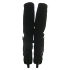 Prada Long Boots Suede Pointed Toe High Heel Side Zip 35 Black XZ — view 5