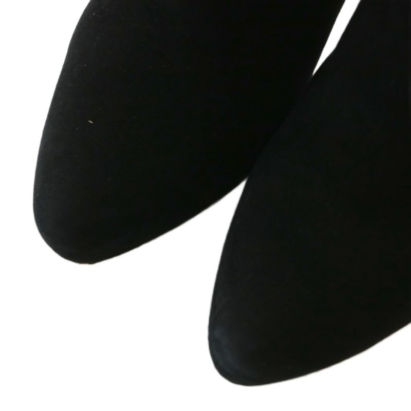 Prada Long Boots Suede Pointed Toe High Heel Side Zip 35 Black XZ — view 3