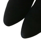 Prada Long Boots Suede Pointed Toe High Heel Side Zip 35 Black XZ — view 3