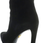 Prada Long Boots Suede Pointed Toe High Heel Side Zip 35 Black XZ — view 9