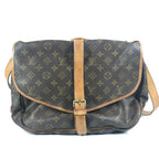 Louis Vuitton Shoulder Bag Saumur GM Monogram Canvas Brown — view 2