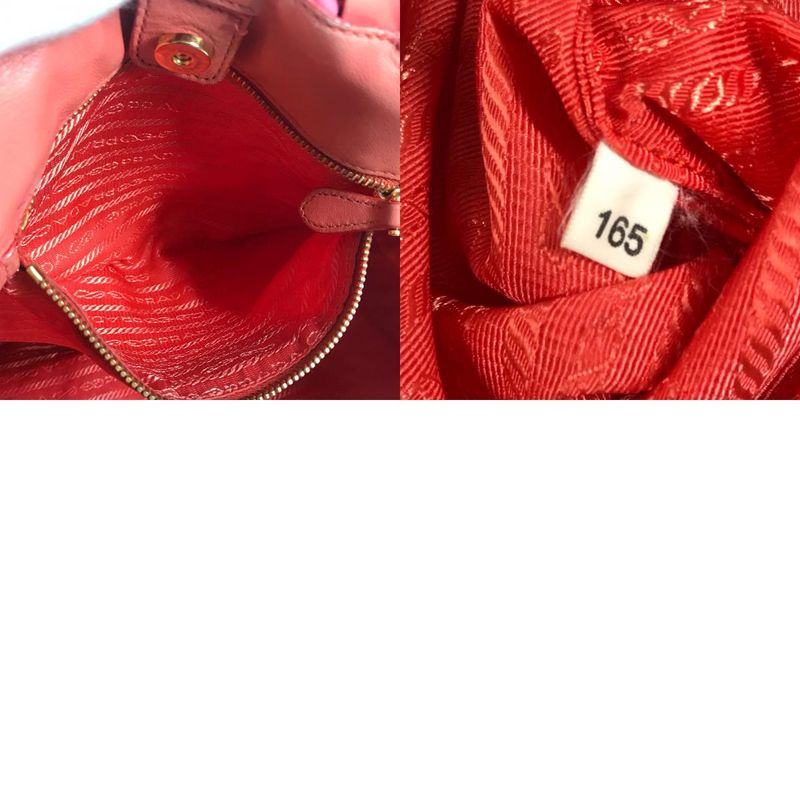 Prada Handbag Triangle Logo Plate Nylon Pink — view 9