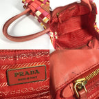Prada Handbag Triangle Logo Plate Nylon Pink — view 8