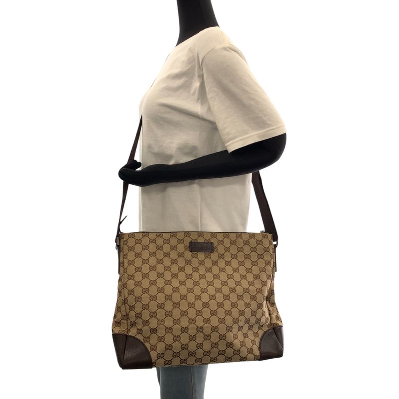 Gucci Beige Brown GG Canvas Shoulder Bag Messenger — view 7