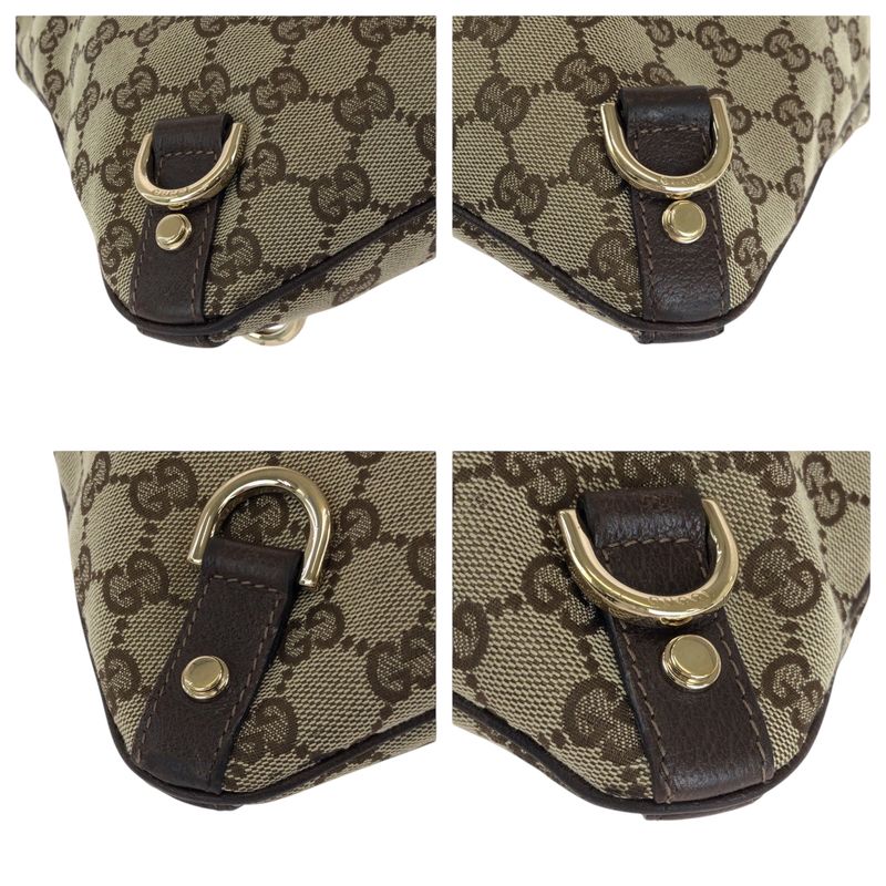 Gucci Abby Brown Gold Hardware GG Canvas Shoulder Bag Pochette — view 3