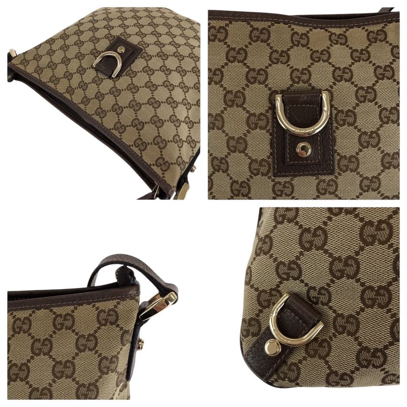 Gucci Abby Brown Gold Hardware GG Canvas Shoulder Bag Pochette — view 5