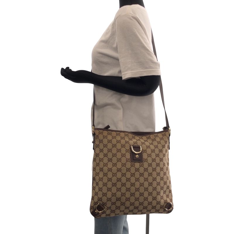 Gucci Abby Brown Gold Hardware GG Canvas Shoulder Bag Pochette — view 7