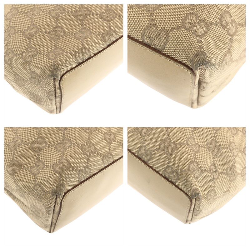 Gucci Beige Brown Silver Hardware GG Canvas Leather 31244 Tote Bag — view 3