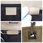 Gucci Beige Brown Silver Hardware GG Canvas Leather 31244 Tote Bag — view 4