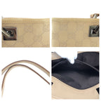 Gucci Beige Brown Silver Hardware GG Canvas Leather 31244 Tote Bag — view 5