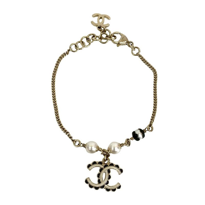 Chanel Coco Mark Pearl Motif Silver Plated Chain 24CB — view 5