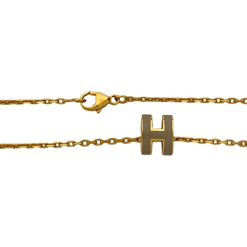 Hermes Mini Pop Ash H Motif GP Chain Necklace Pendant Accessory — view 4