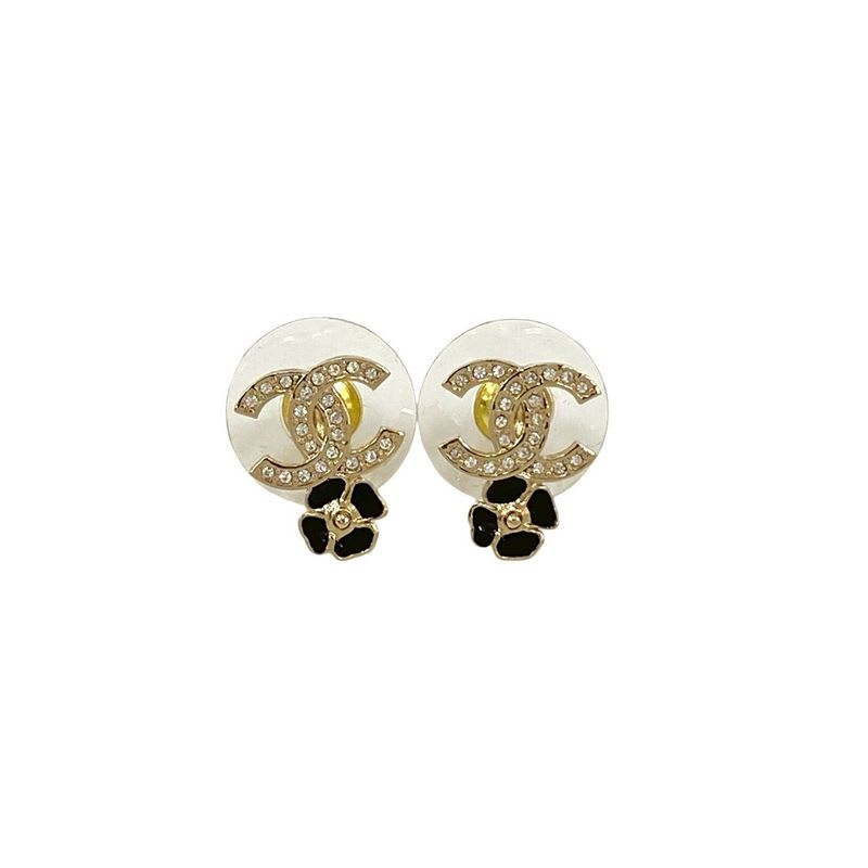 Chanel Coco Mark Motif GP Rhinestone Earrings Accessories 25IP — view 4
