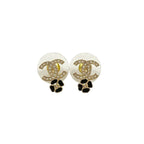 Chanel Coco Mark Motif GP Rhinestone Earrings Accessories 25IP — view 4