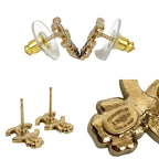 Chanel Coco Mark Motif GP Rhinestone Earrings Accessories 25IP — view 3