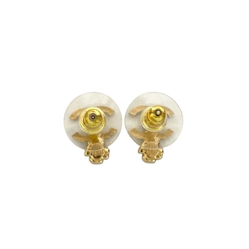 Chanel Coco Mark Motif GP Rhinestone Earrings Accessories 25IP — view 5