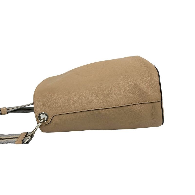 Prada Logo Shape Press Vitello Phoenix Leather Shoulder Bag