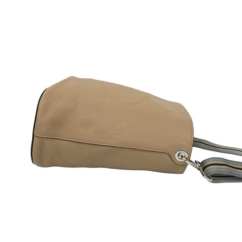 Prada Logo Shape Press Vitello Phoenix Leather Shoulder Bag