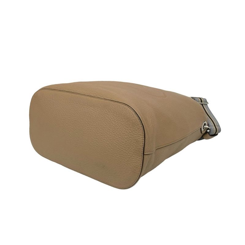 Prada Logo Shape Press Vitello Phoenix Leather Shoulder Bag — view 9