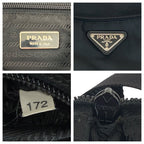 Prada Tessuto Triangle Logo Plate Black Silver Hardware Nylon Shoulder Bag — view 4