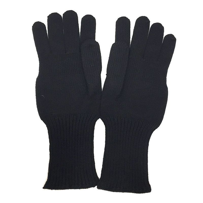 Bottega Veneta Knit Gloves Wool Black Size M Aq5465 — view 2