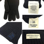 Bottega Veneta Knit Gloves Wool Black Size M Aq5465 — view 3