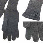 Bottega Veneta Knit Gloves Wool Gray Size M Aq5466 — view 2