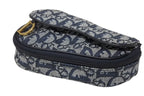 Dior Saddle Pouch Trotter Pattern Canvas Leather Navy Gold — view 4