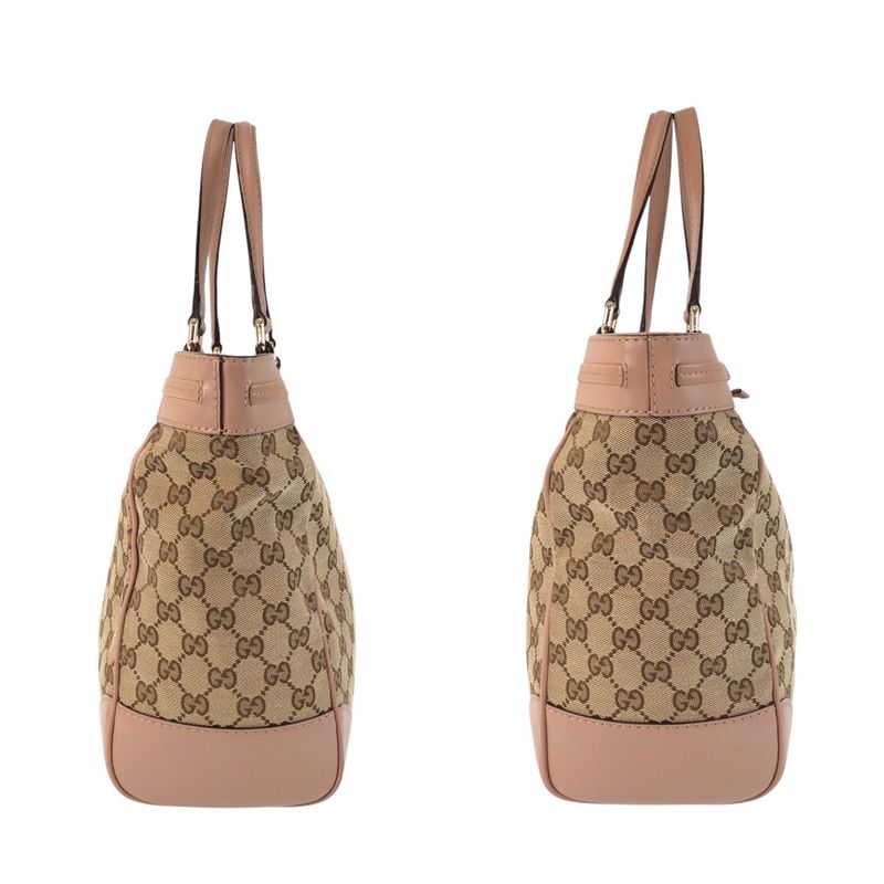 Gucci Mayfair Beige Pink GG Canvas Leather Tote Bag — view 7