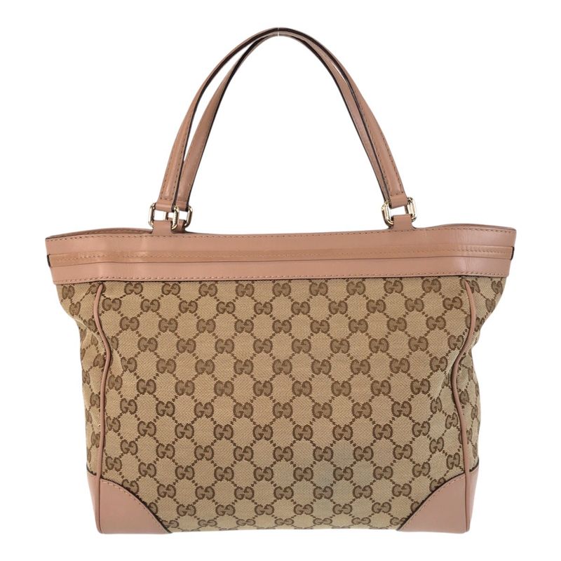 Gucci Mayfair Beige Pink GG Canvas Leather Tote Bag — view 2